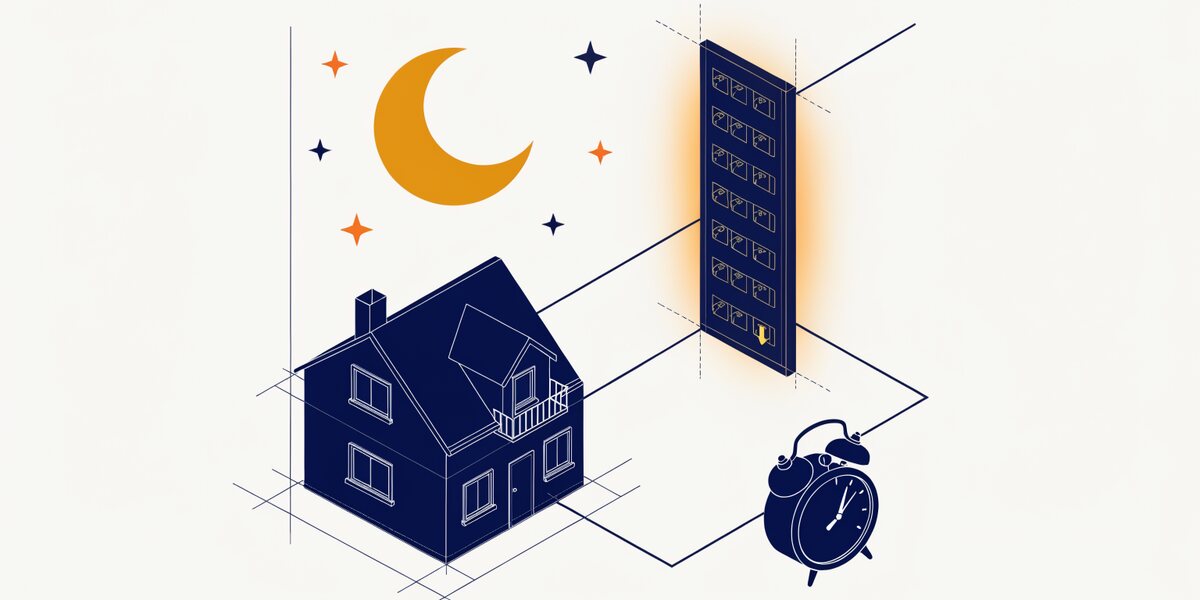 Illustration en style dessiné : coupure de courant la nuit.