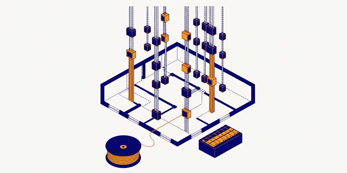 Illustration en style dessiné : installation électrique.