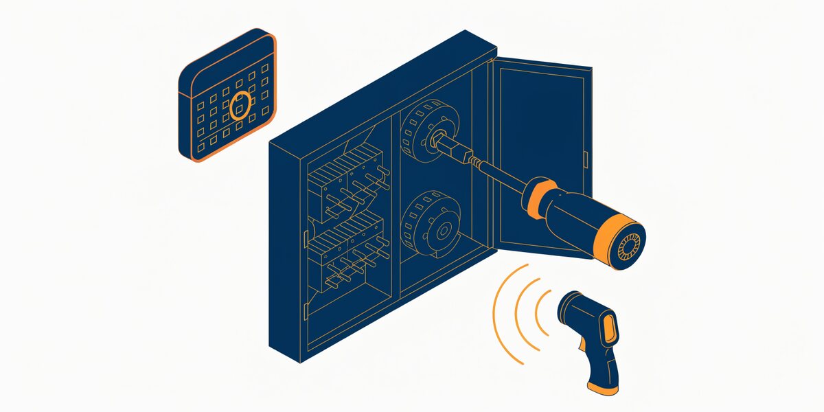 Illustration en style dessiné : maintenance électrique.